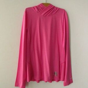 Carhartt FORCE Pink on Pink Stripe Girl's Lightweight Hoodie M/10